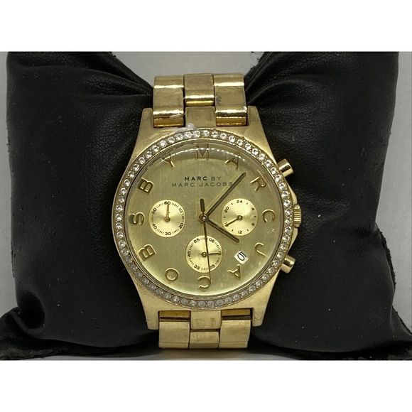 Marc Jacobs MBM3105 Women's Gold Stainless Steel Analog Dial Quartz Watch XX894 - Picture 1 of 12